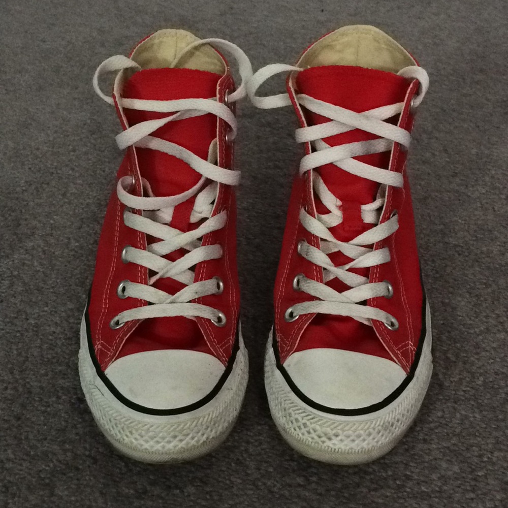 Red Converse high-tops
